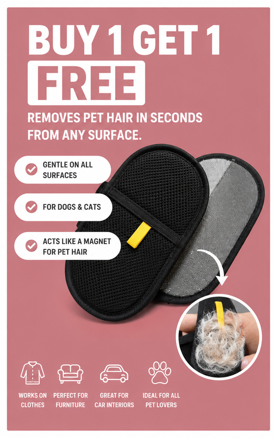 Pet Hair Removal Tool Reusable Static Removal Gloves Double-Sided Grooming Gloves for Pets Removes Pet Fur Hair for Carpets